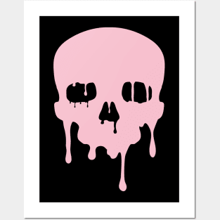 Pink Skull Melting Posters and Art